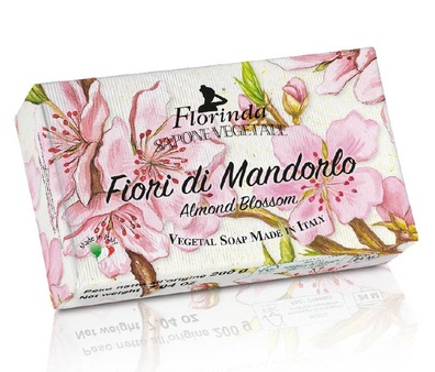 Florinda naturalne mydło roślinne 200 g, ręcznie robione, zapach kwiat migdałowca