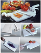 Deska do krojenia z nożem 3w1 PROMIS KS-015, biała, (1) - szatkownice do warzyw owoców, krajarki do warzyw